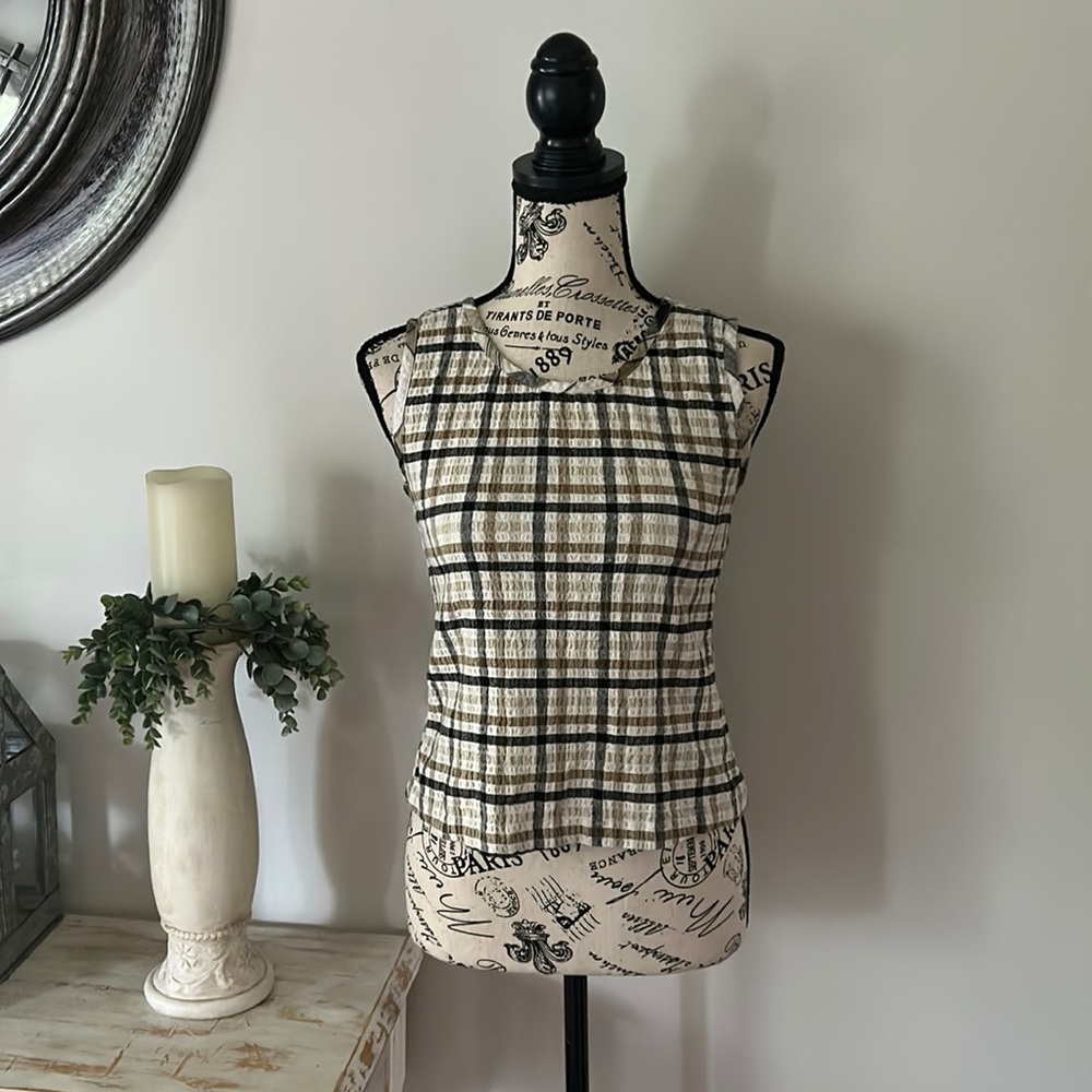 Vintage Cabin Creek Gingham Plaid Tank Womens size PS